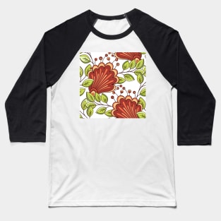 Spring Pattern with Vintage Floral Motifs Baseball T-Shirt